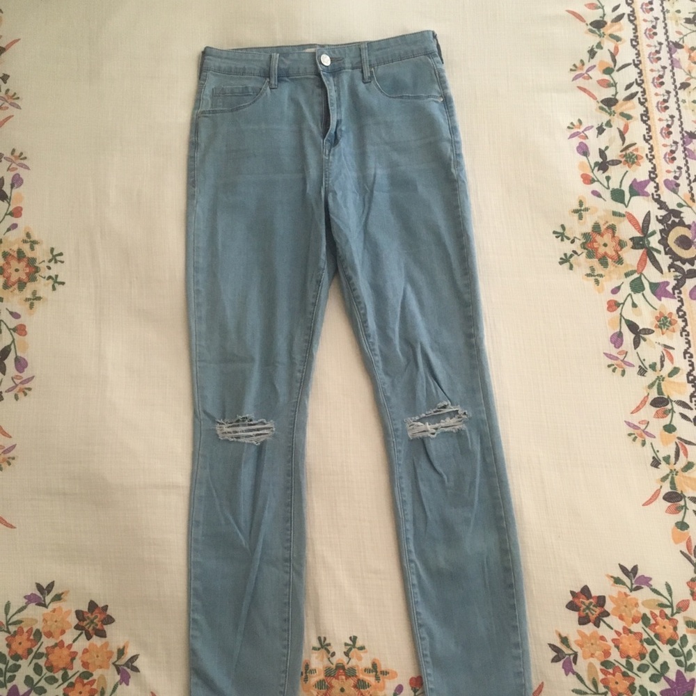 High rise skinny jeans
